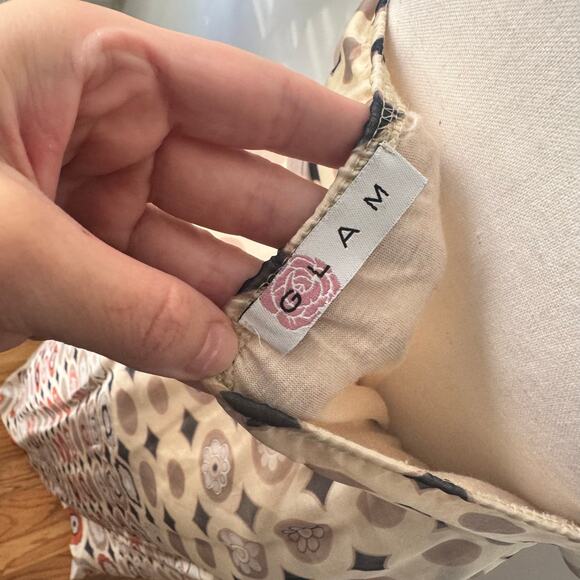 Glam Dress Women L Cream Geometric Halter 100% Silk Scarf Maxi Vintage Y2K Party - Picture 9 of 10